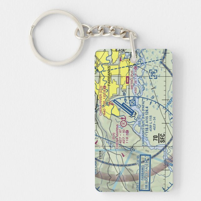 Llavero Gráfico del aeropuerto de Fairbanks/diagrama de ta (Frente)