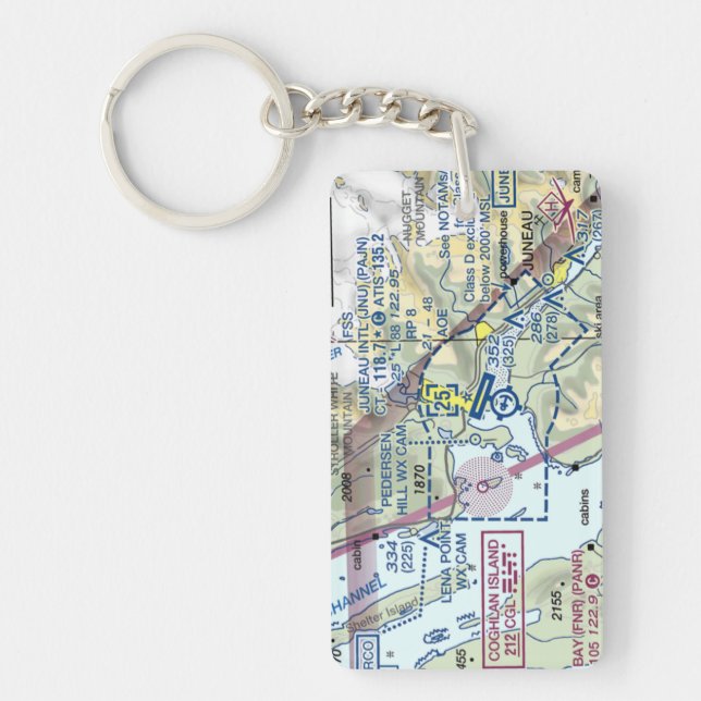 Llavero Gráfico del aeropuerto de Juneau/diagrama de taxi (Frente)