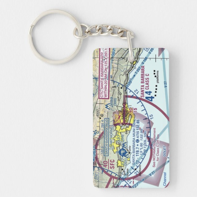 Llavero Gráfico del aeropuerto de Santa Bárbara/diagrama d (Frente)