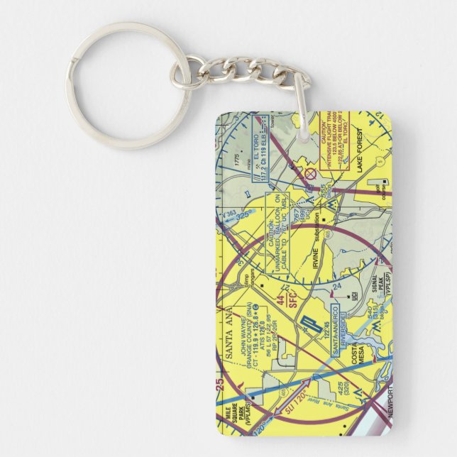 Llavero Gráfico del aeropuerto John Wayne / diagrama de ta (Frente)