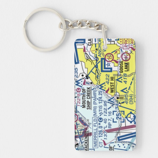 Llavero Gráfico del aeropuerto Merrill Field / diagrama de (Frente)