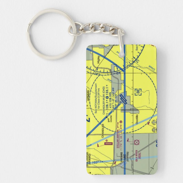 Llavero Gráfico del aeropuerto municipal de Chandler/diagr (Frente)