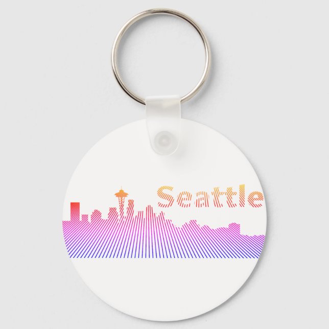 Llavero Gráfico del perfil del perfil de Seattle (Anverso)
