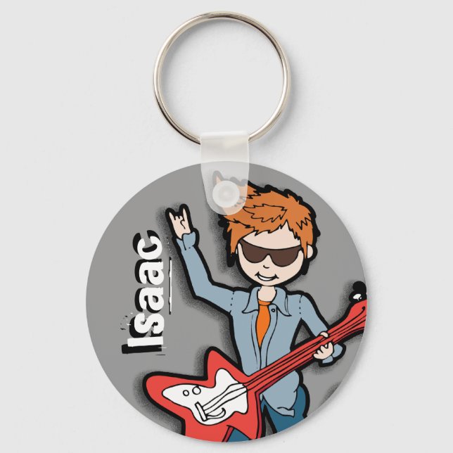 Llavero Gráfico gris "Soy Rockstar" llamado keychain (Anverso)