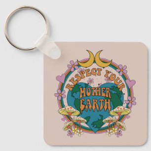 Llavero Gráfico retro madre tierra de 70