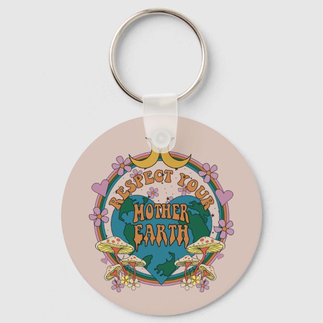 Llavero Gráfico retro madre tierra de 70 (Anverso)