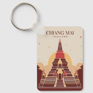 Llavero Gráfico vectorial de Chiang Mai Tailandia Viaje de