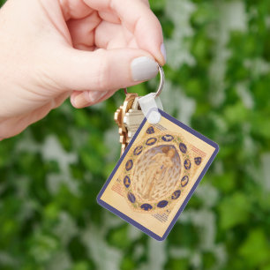 Llavero Gráfico Zodiaco Celestial Antiguo, Astrología Vint