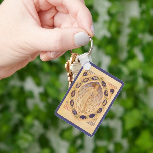 Llavero Gráfico Zodiaco Celestial Antiguo, Astrología Vint (Mano)