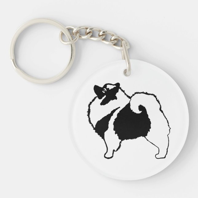 Llavero Gráficos de Keeshond - Arte de perro original lind (Frente)