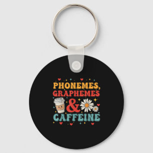 Llavero Gráficos De Phonemes Y Caffeine Divertido Leyendo 
