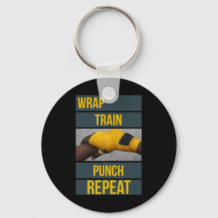 Llavero Gráficos Punchy Entrenar Puñetazo Repetir, Boxeo K