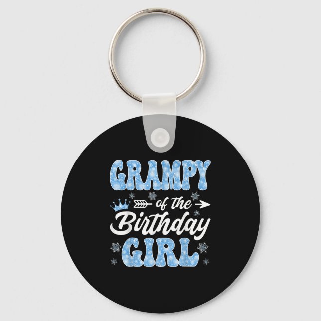 Llavero Grampy Of The Birthday Girl Snowflakes Winter Chri (Anverso)
