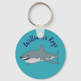 Llavero Gran azul Verde azulado del tiburón blanco persona