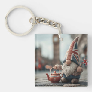 Llavero Gran Bretaña con Union Jack Gorra y Teapot