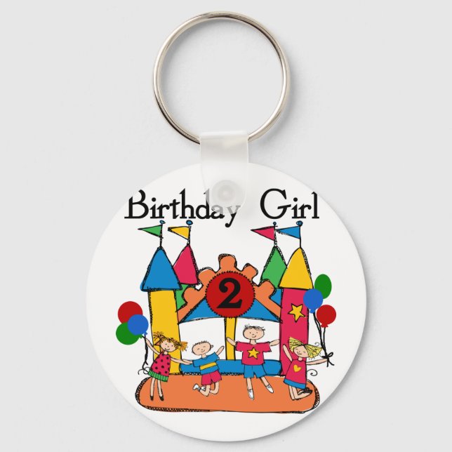 Llavero Gran Chica  2º cumpleaños camisetas y regalos (Anverso)