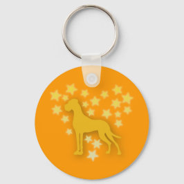 Llavero Gran Danés, Corazón de Estrellas, diseño minimalis