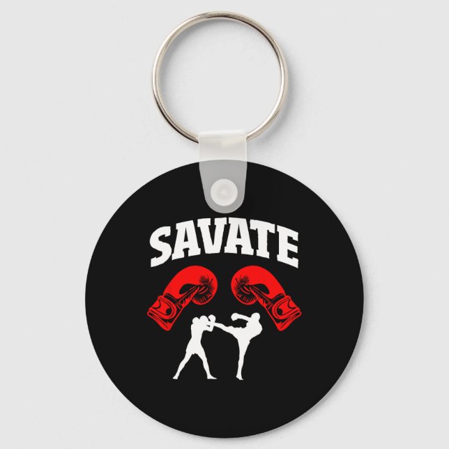 Llavero Gran diseño de boxeo Savage Kick Mma Kickboxing (Anverso)