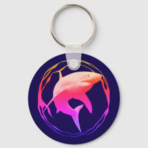Llavero Gran diseño gráfico de tiburones blancos