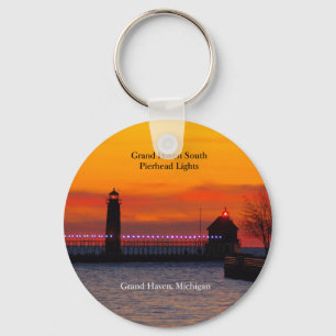 Llavero Gran Haven South Pierhead Lights Sunset Key