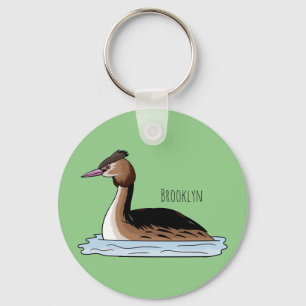 Llavero Gran ilustracion de personalizado de aves grises c
