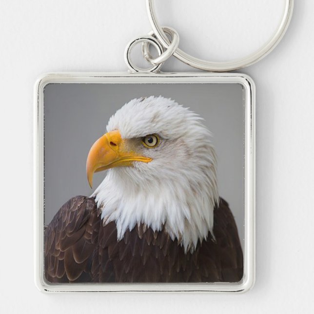 Llavero Gran Keychain cuadrado premium/águila calva (Frente)