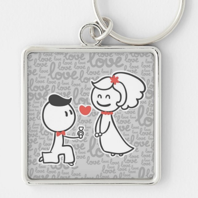 Llavero Gran Keychain cuadrado premium/Pareja (Frente)
