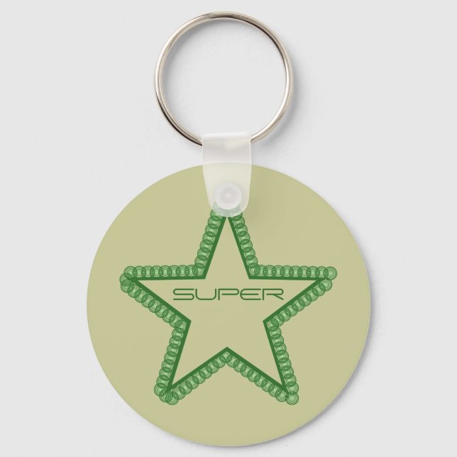 Llavero Gran Keychain Superstar, Verde Forestal (Anverso)