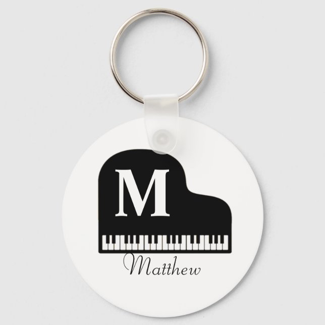 Llavero Gran monograma pianista personalizado (Anverso)