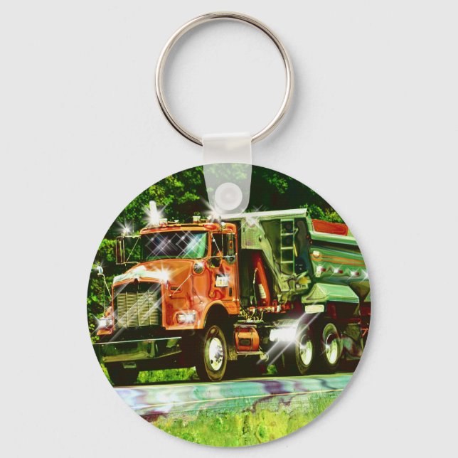 Llavero GRAN NARANJA DE CAMIONES GRAVEL TRUCK Art Keychain (Anverso)