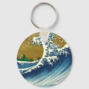 Llavero Gran Ola de Hokusai Japón Océano Vintage