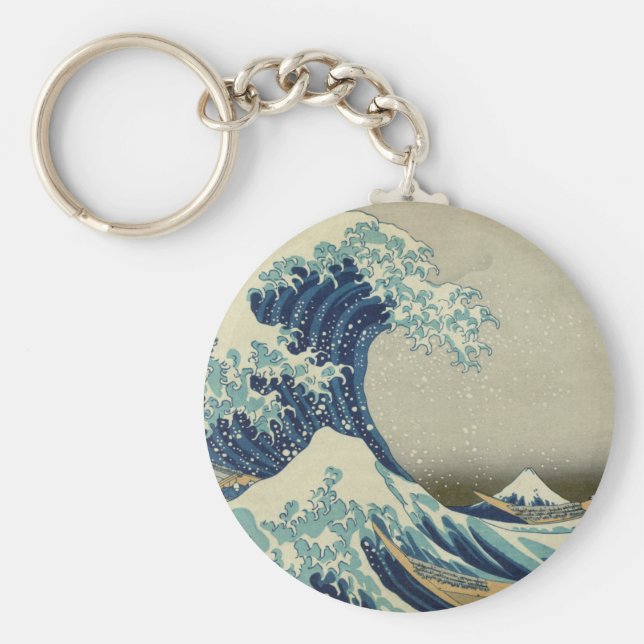 Llavero "Gran ola de Kanagawa" por Hokusai (Frente)