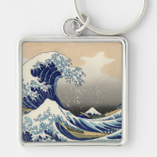 Llavero Gran ola de pintura japonesa Kanagawa