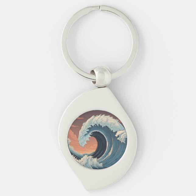 Llavero Gran ola de tsunami (Anverso)