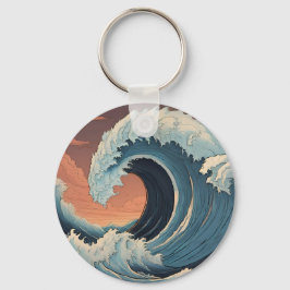 Llavero Gran ola de tsunami