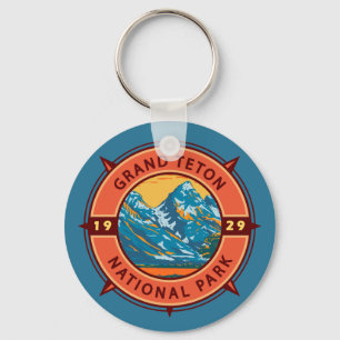 Llavero Gran Parque Nacional de Teton Emblema de brújula r