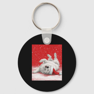 Llavero Gran Pirineo Blanco Navideño Rojo Manga Larga