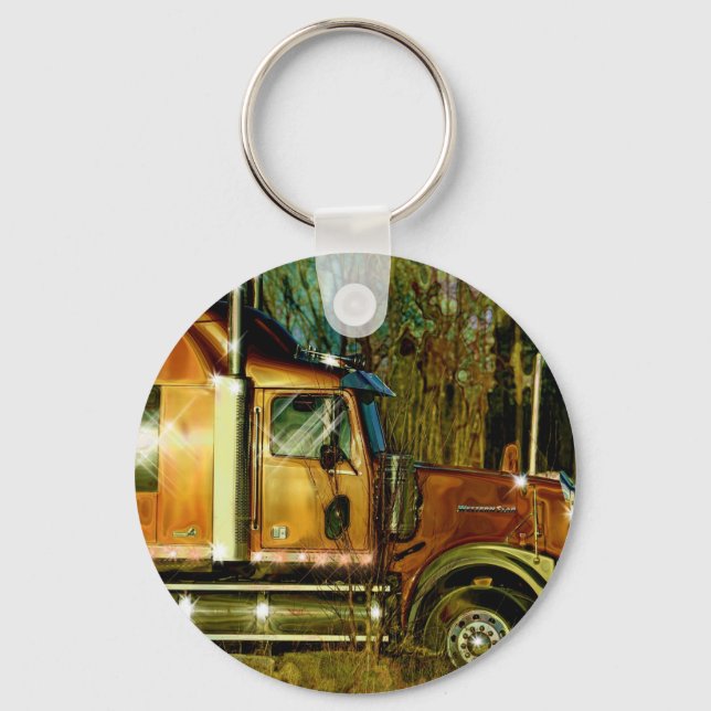 Llavero GRAN RIG COPPER FREIGHT TRUCK Art Keychain (Anverso)