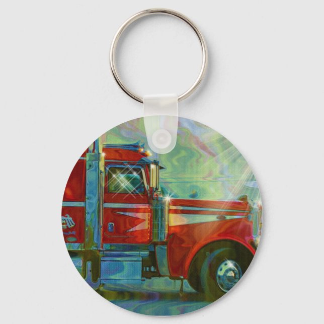 Llavero Gran RIG RIG RED FREIGHT TRUCK Art Keychain (Anverso)