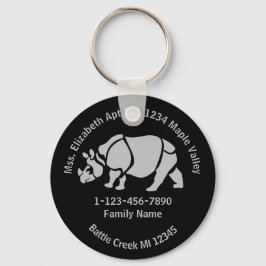 Llavero Gran Rinoceronte indio perdió dirección de casa fa