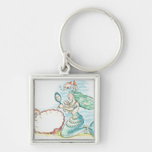 Llavero gran selección que lleva de la sirena Verde-haire