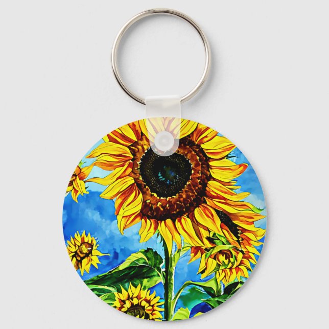 Llavero Gran Sunflower Watercoloración (Anverso)