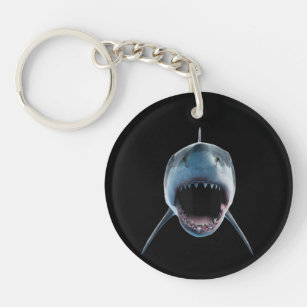 Llavero gran tiburón blanco realista Ataque para amantes