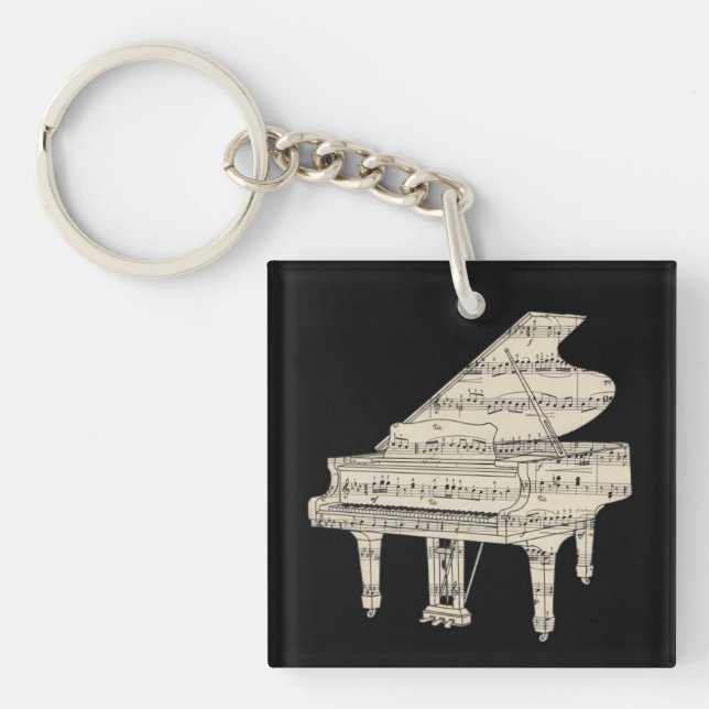 Llavero Grand Piano and Music Notes  (Frente)