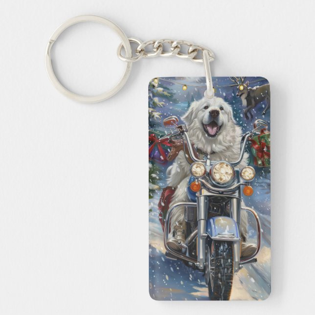 Llavero Grandes Navidades de motociclismo de perros de los (Frente)