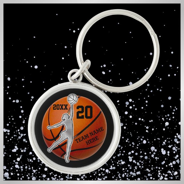 Llavero Grandes regalos personalizados del equipo de balon (Personalized basketball keychains. Nice, basketball team gifts for girls senior night basketball.)
