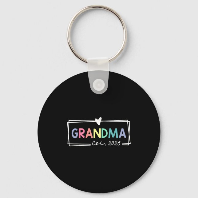 Llavero Grandma Est 2026 Promoted To Grandma 2026 For Gran (Anverso)