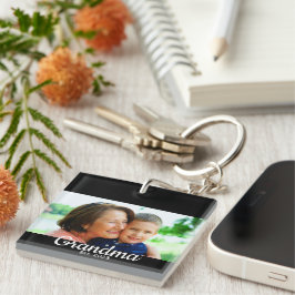 Llavero Grandma Established Modern Script Photo 