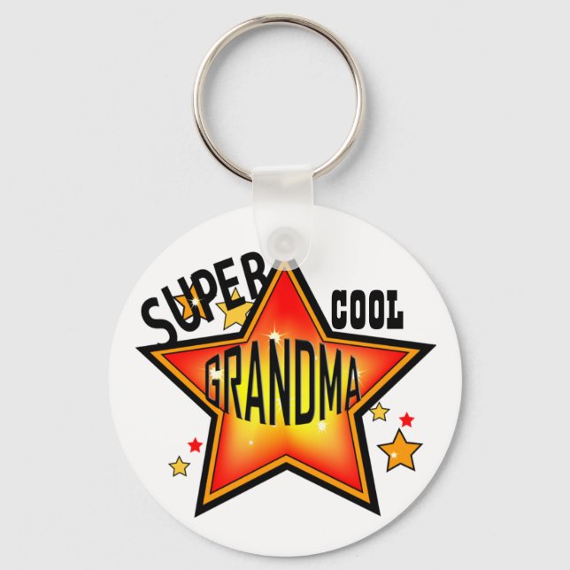 Llavero Grandma Super Cool Star Grandmother Funny Keychain (Anverso)
