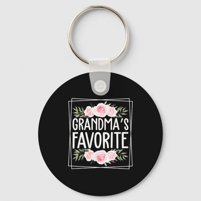 Llavero Grandma's Favorite Grandparent Granhild Humor Flor (Anverso)